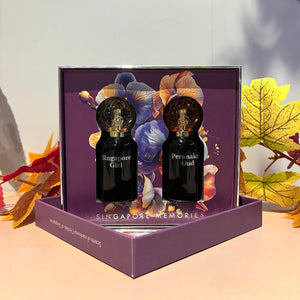 Singapore Girl & Peranakan Oud Perfume Duo – Heritage-Inspired Gift Set from Singapore
