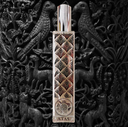 Atas crystal scent bottle with premium carved wooded background by singapore memories