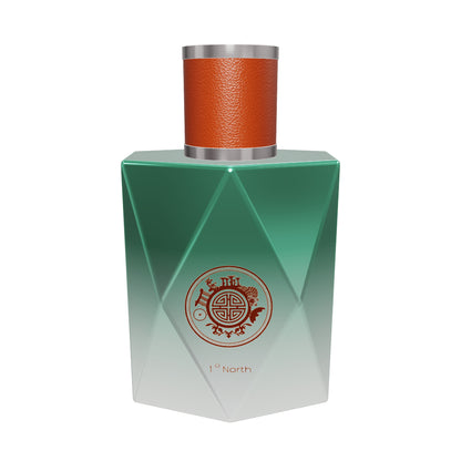 3d bottle for 1 degree north by singapore memories with circle logo with orchids, gardens by the bay and marina bay sands