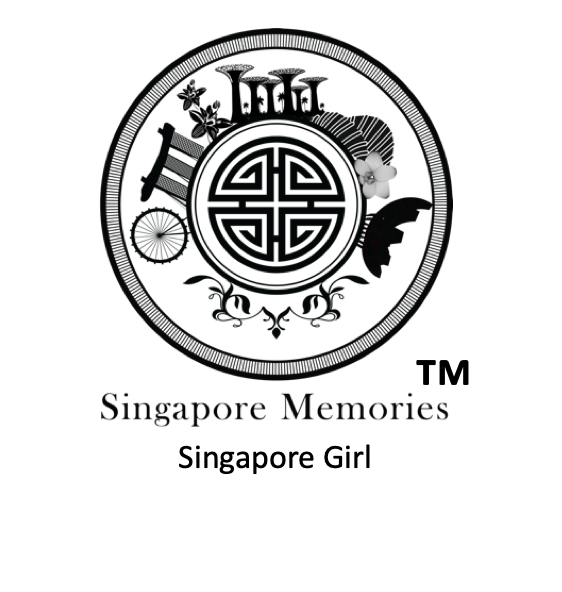 Singapore girl trademark with circle logo with local theme and places