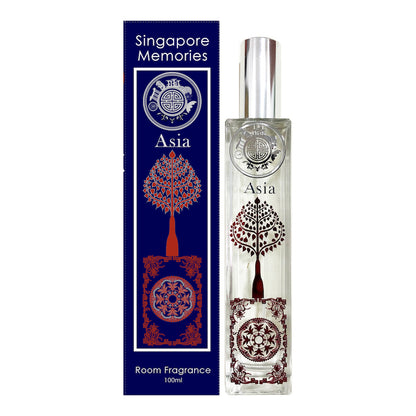 Asia room fragrance with fine red metal work, next to a blue gift box, on white background