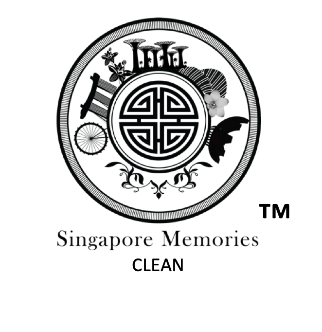 CLEAN trademark by singapore memories in text and a circle with icons of sg