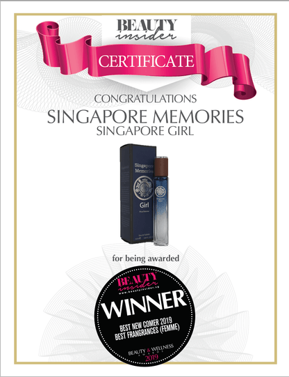 Singapore Girl perfume winner certificate by beauty insider